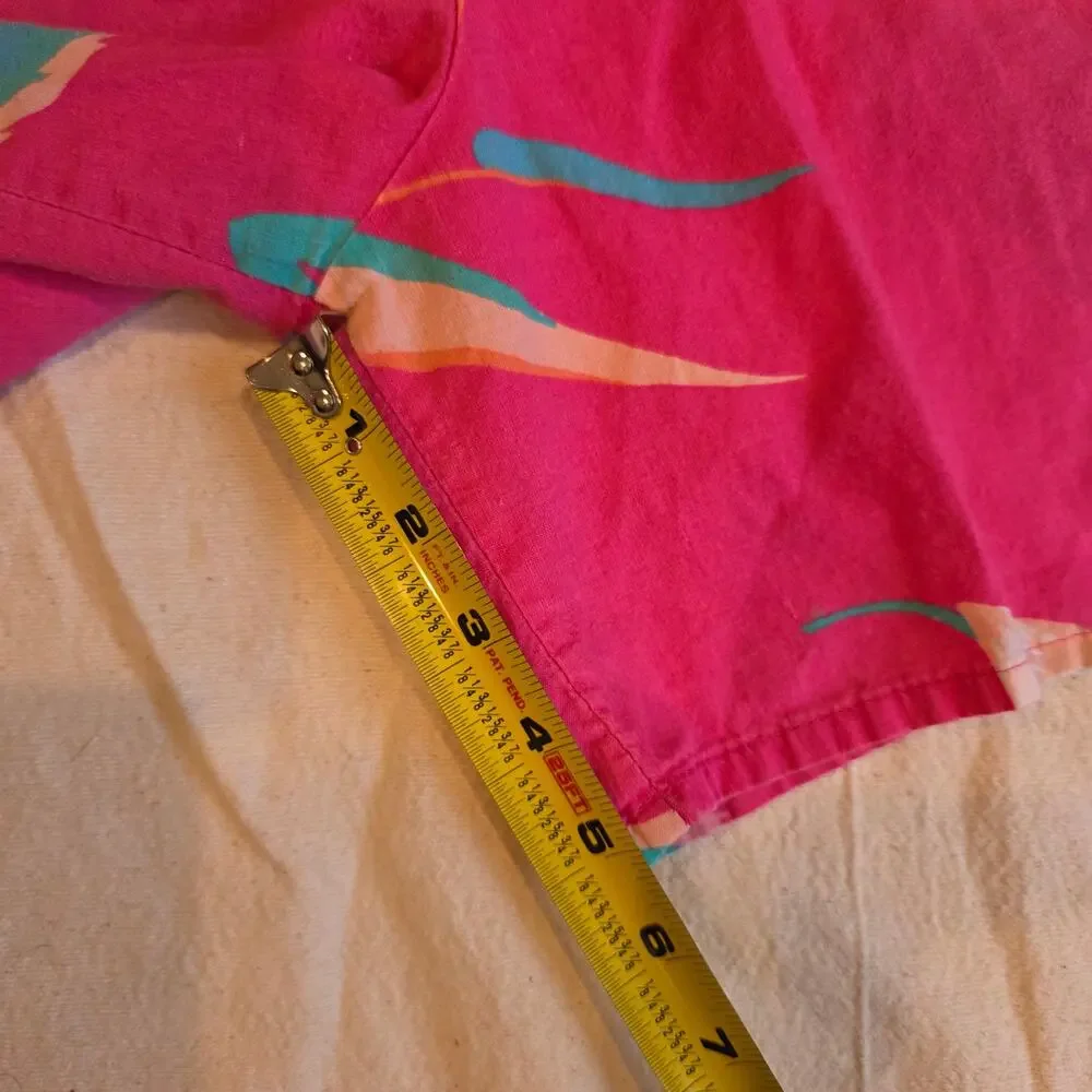 Vintage Floral Hawaiian Shorts Pink Tropical Large
